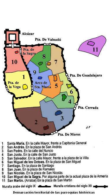 Demarcación territorial de las parroquias históricas