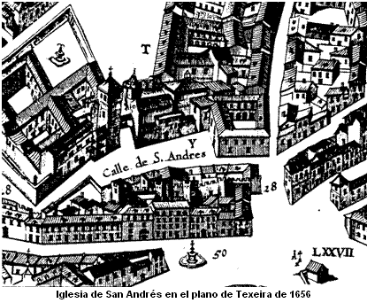 Iglesia de San Andrs en el plano de Texeira de 1656
