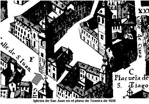 Iglesia de San Juan en el plano de Texeira de 1656