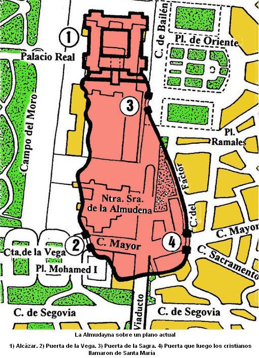 La Almudayna sobre un plano actual
